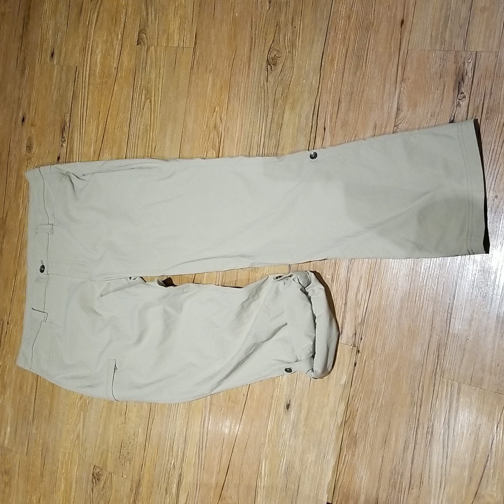 Eddie Bauer khaki adjustable pants from long to capri quick dry sz 14 NWOTS